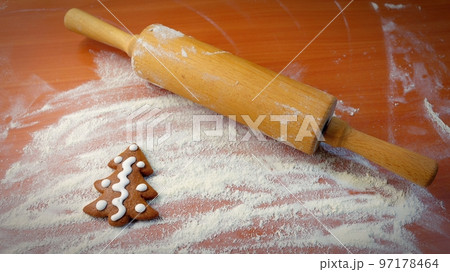 Homemade baking of Christmas cookies in the kitchen. Homemade baking of Christmas cookies in the kitchen. 97178464