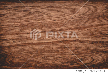 Brown scratched wooden cutting board, flat lay. 97179401