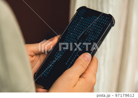 Female hands holding phone, checking Stock market graph for tranding and investment in security exchange. Woman holding phone Show the stock index screen. Stock market investment concept Female hands holding phone, checking Stock market graph for tranding and investment in security exchange. Woman holding phone Show the stock index screen. Stock market investment concept 97179612