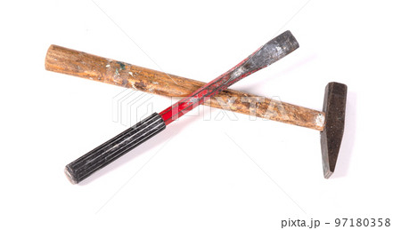 Old grungy chisel for stone works 97180358