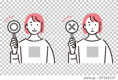 A college student girl with a circle and a bill 97181525