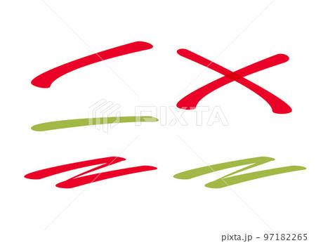 Strikethrough strike marker line set vector or underlined emphasized stressed accent red green handdrawn handwriting pen doodle clipart graphic, cross out scribble highlight clip art image 97182265