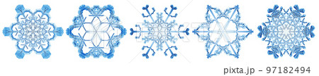 Snowflakes Dark Blue Ice Crystal Winter Symbol 97182494