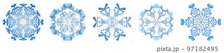 Snowflakes Dark Blue Ice Crystal Winter Symbol Snowflakes Dark Blue Ice Crystal Winter Symbol 97182495