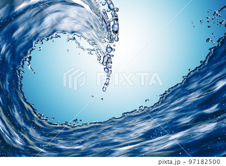 blue water splash isolated on blue background 97182500