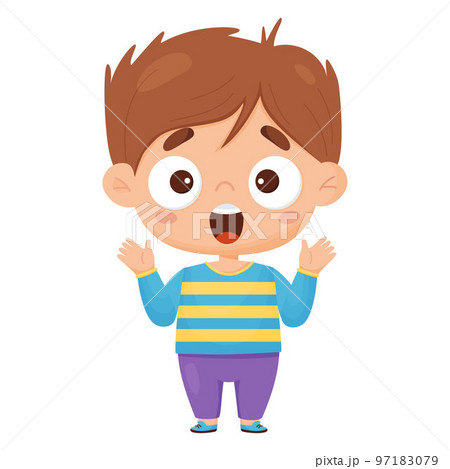Boy emotion. Surprise, cry. Vector illustration in cartoon style Boy emotion. Surprise, cry. Vector illustration in cartoon style 97183079