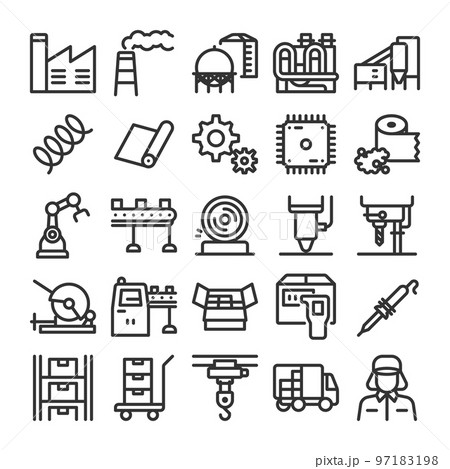 工場 製作所 アイコン セット 97183198