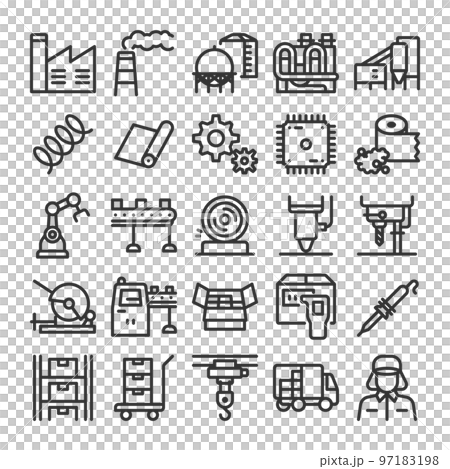 工廠製造圖標集 97183198