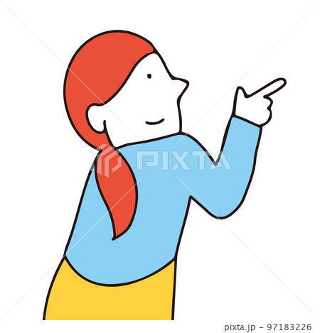 指をさす女性 97183226