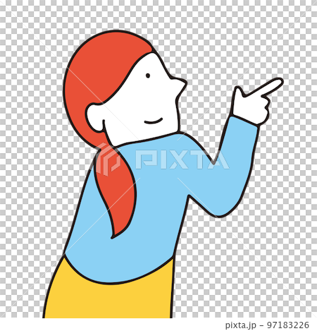指をさす女性 97183226