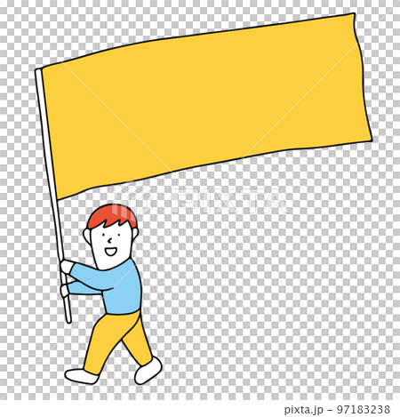 旗を持っている男性 97183238