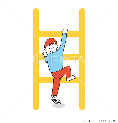 梯子を上る男性のイラスト 梯子を上る男性のイラスト 97183239