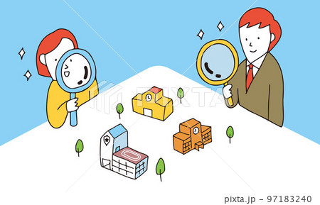 志望校を決める学生のイラスト 97183240