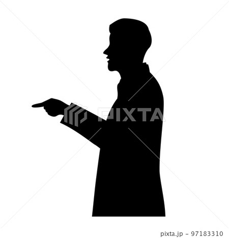 怒るサラリーマンのシルエットイラスト 怒るサラリーマンのシルエットイラスト 97183310