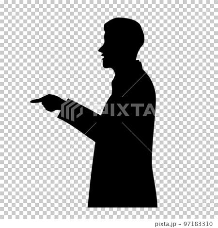 怒るサラリーマンのシルエットイラスト 怒るサラリーマンのシルエットイラスト 97183310