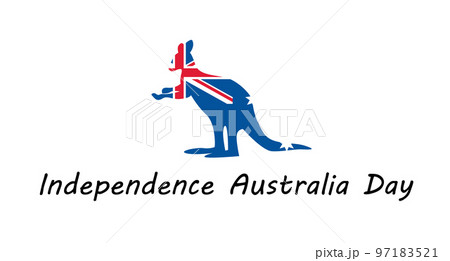 Australia Independence Day with kangaroo. Welcome page Australia Independence Day with kangaroo. Welcome page 97183521