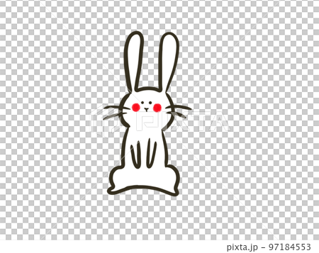 お座りするしろうさぎのイラスト お座りするしろうさぎのイラスト 97184553