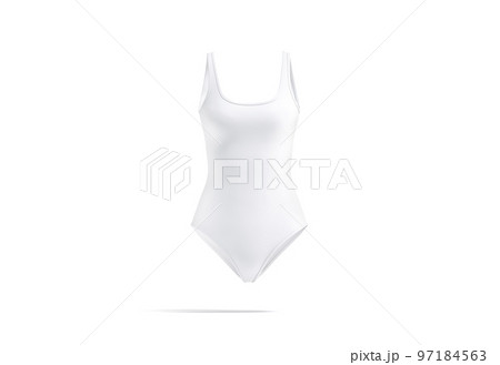 Blank white one-piece swimsuit mockup, front view 97184563