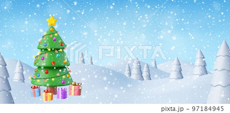 3d Natural Winter Christmas background 97184945