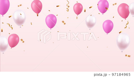 Celebration party banner with color balloons background. 97184965
