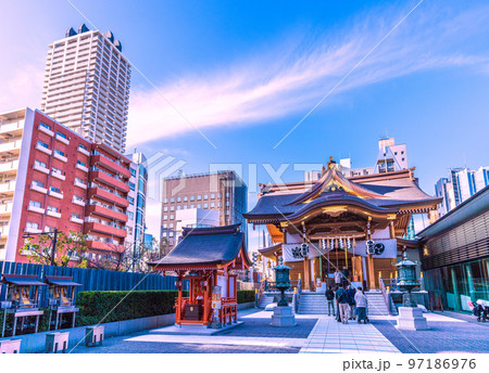日本の東京都市景観　水天宮などを望む 97186976