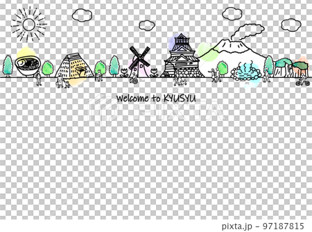 手寫 l 九州城市景觀和簡單的人物線條畫 97187815