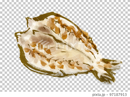ほっけの手描き和風イラスト素材 97187913