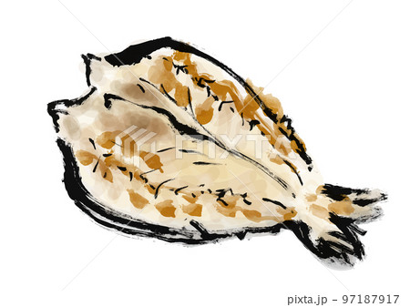 ほっけの手描き和風イラスト素材 97187917