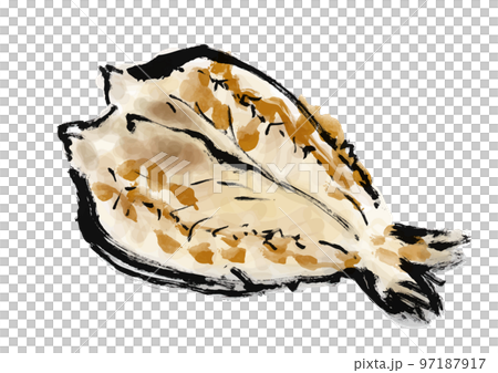 ほっけの手描き和風イラスト素材 97187917