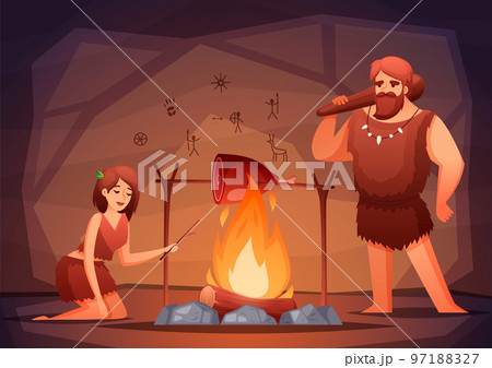 Caveman Home Flat Composition 97188327