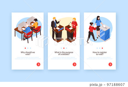 Isometric Voting Vertical Banners Isometric Voting Vertical Banners 97188607