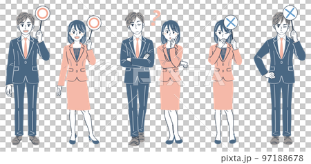 穿西裝的男女全身表情姿勢插畫集 穿西裝的男女全身表情姿勢插畫集 97188678