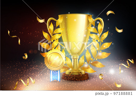 Golden Cup Medal Background Golden Cup Medal Background 97188881