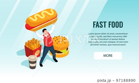 Fast Food Isometric Background Fast Food Isometric Background 97188890