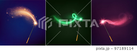 Magic Wand Realistic Design Concept Magic Wand Realistic Design Concept 97189114