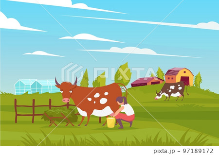 Milk Maid Farming Composition Milk Maid Farming Composition 97189172