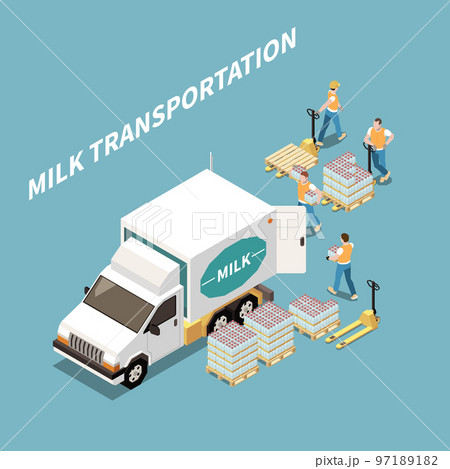 Milk Transportation Conceptのイラスト素材 [97189182] - PIXTA