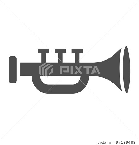 Trumpet glyph icon, musical and instrument, bugle sign, vector graphics, a solid pattern on a white background, eps 10. 97189488