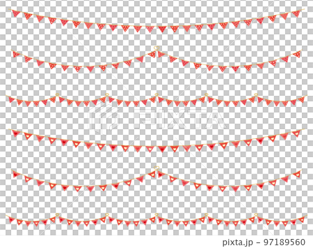 Red dot and heart garland material vector 97189560