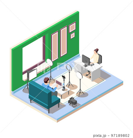 Vlogger Isometric Composition Vlogger Isometric Composition 97189802