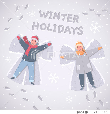 Winter Holidays Cartoon Composition 97189832
