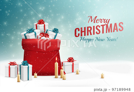 Merry Christmas Sack Background Merry Christmas Sack Background 97189948