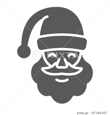 Santa claus glyph icon, christmas and character, face sign, vector graphics, a solid pattern on a white background, eps 10. 97190367