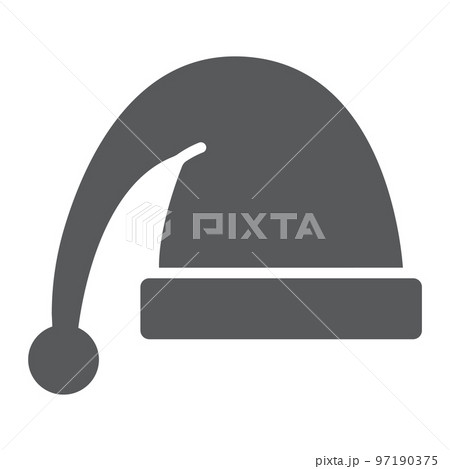 Santa hat glyph icon, christmas and clothing, cap sign, vector graphics, a solid pattern on a white background, eps 10. 97190375