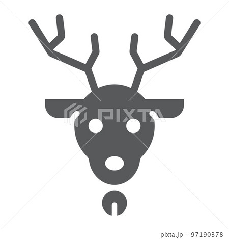 Christmas deer glyph icon, christmas and reindeer, rudolph sign, vector graphics, a solid pattern on a white background, eps 10. 97190378