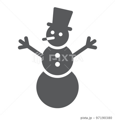 Snowman glyph icon, christmas and winter, snow sign, vector graphics, a solid pattern on a white background, eps 10. 97190380