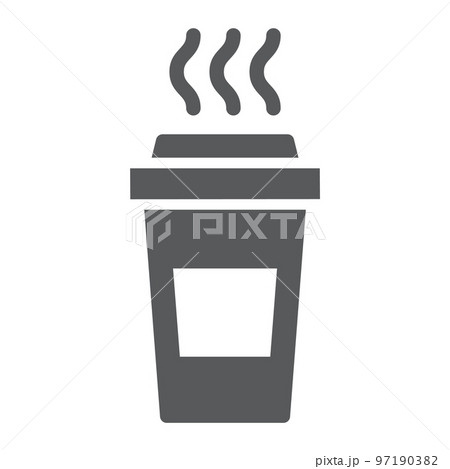 Coffee glyph icon, caffeine and drink, disposable cup sign, vector graphics, a linear pattern on a white background, eps 10. 97190382