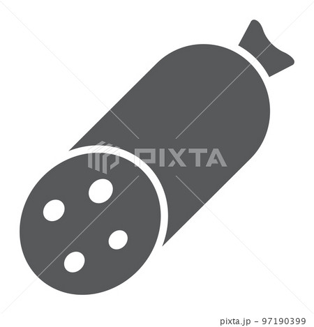 Salami glyph icon, meat and food, sausage sign, vector graphics, a solid pattern on a white background, eps 10. 97190399