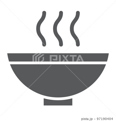 Soup glyph icon, food and meal, hot soup bowl sign, vector graphics, a solid pattern on a white background, eps 10. 97190404