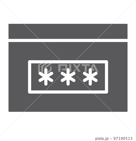 Password glyph icon, security and access, browser sign, vector graphics, a solid pattern on a white background, eps 10. 97190513